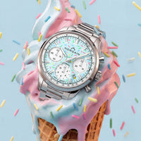 NORQAIN Freedom Enjoy Life "Sprinkles" 40mm Blue Automatic Chronograph Watch N2201.19S04.A01.S01