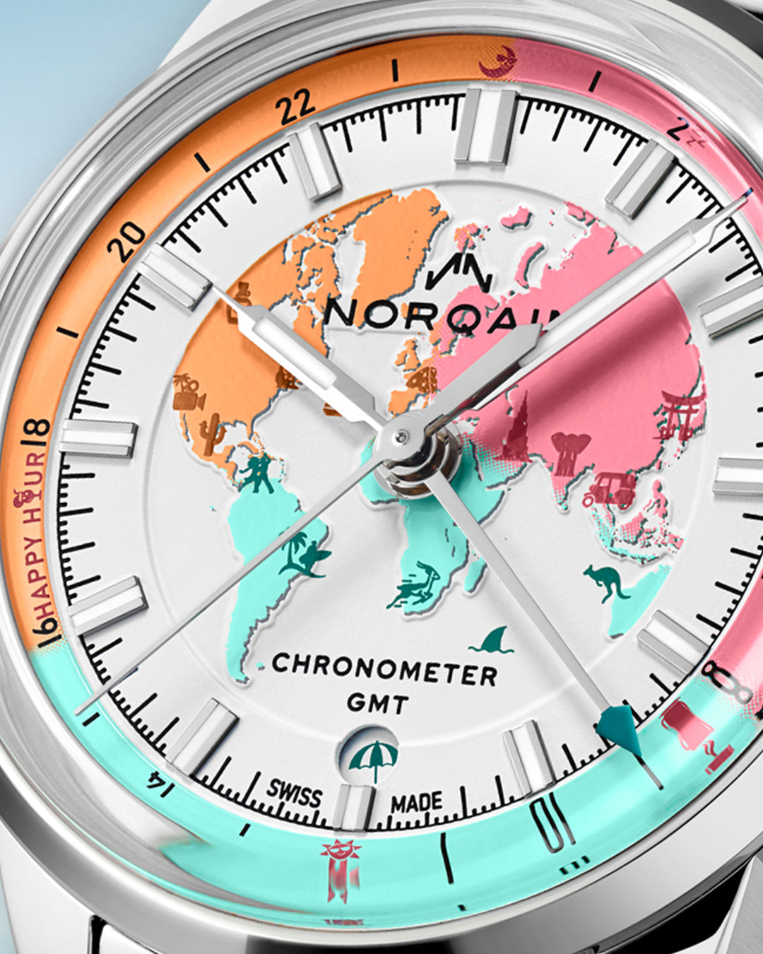NORQAIN Freedom GMT Enjoy Life “Holiday” Automatic Watch N2100.22S02.W01.S01 - Michael Jones Jeweller