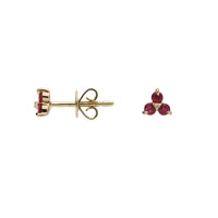 Ruby and Diamond 9ct Yellow Gold Stud Earrings - Michael Jones Jeweller