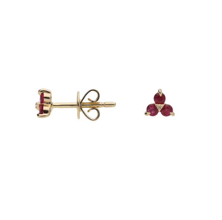 Ruby and Diamond 9ct Yellow Gold Stud Earrings
