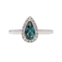 Green Tourmaline and Diamond Platinum and 18ct Yellow Gold Ring - Michael Jones Jeweller