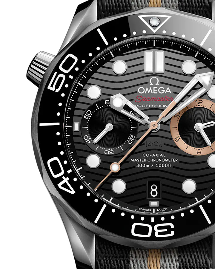 OMEGA Seamaster Diver 300m 007 First Light Co-Axial Master Chronometer Chronograph 44mm O21032445101002