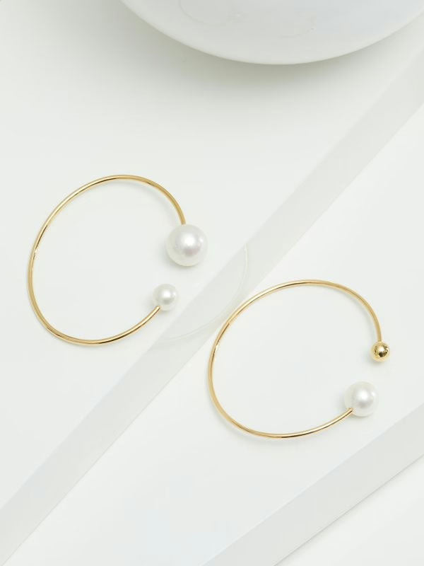Yana Nesper Freshwater Pearl 18ct Yellow Gold Open Bangle