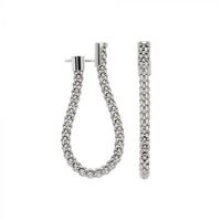 FOPE Flex'it Essentials 18ct White Gold Oval Mesh Medium Hoop Earrings - Michael Jones Jeweller