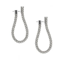 FOPE Flex'it Essentials 18ct White Gold Oval Mesh Medium Hoop Earrings - Michael Jones Jeweller