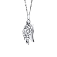 D for Diamond Wings Silver Pendant