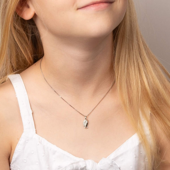 D for Diamond Wings Silver Pendant