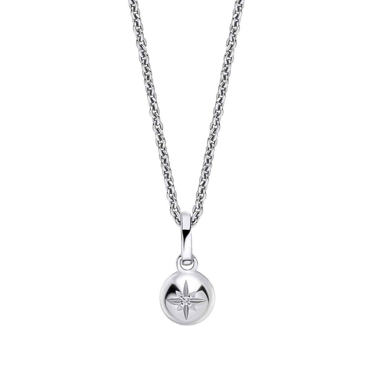 D for Diamond Spherical Starburt Silver Pendant - Michael Jones Jeweller