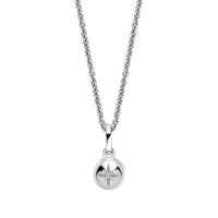 D for Diamond Spherical Starburt Silver Pendant