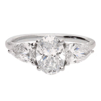 Laboratory Grown 2.58ct Diamond Three Stone Platinum Ring