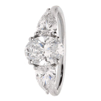 Laboratory Grown 2.58ct Diamond Three Stone Platinum Ring