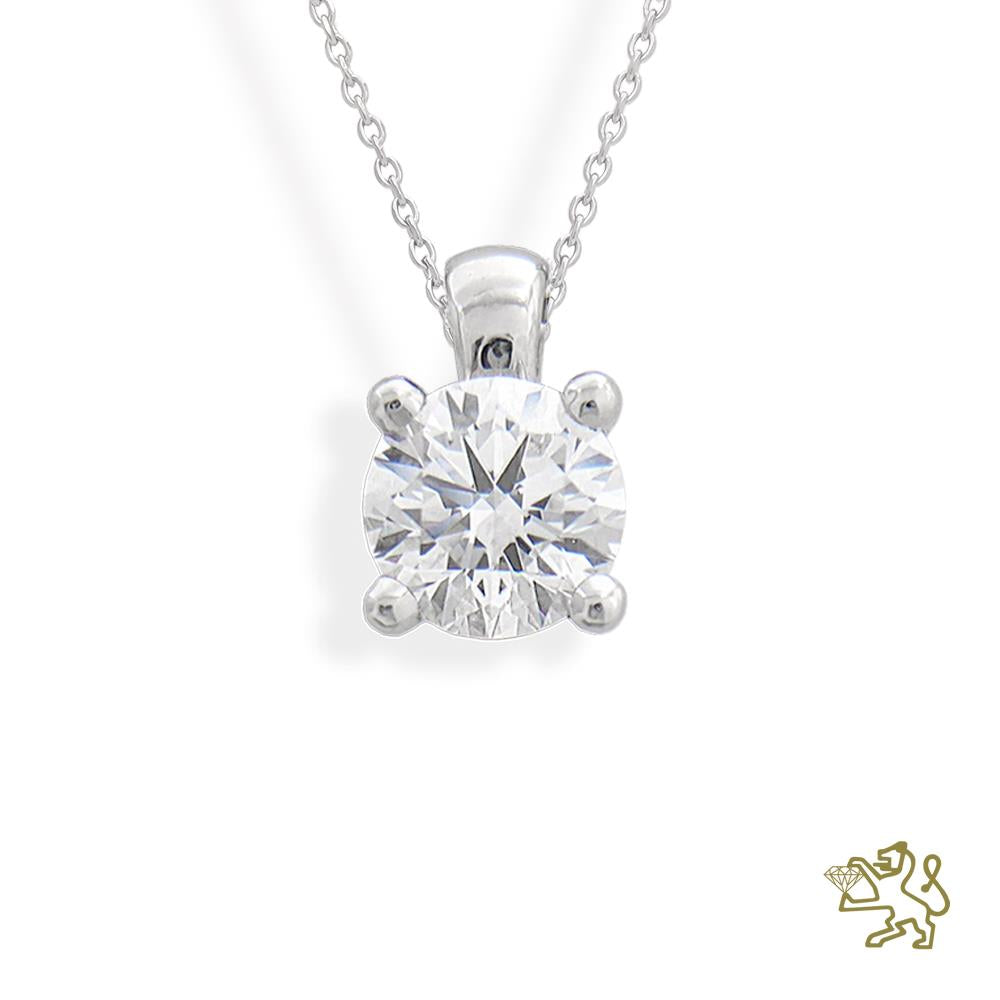 Open Tulip 0.70ct F SI1 Diamond Platinum Pendant - Michael Jones Jeweller