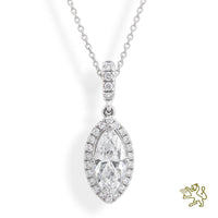 Skye Marquise 0.32ct F VVS2 Diamond Platinum Pendant - Michael Jones Jeweller