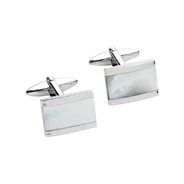 Unique & Co Mother Of Pearl Stainless Steel Cufflinks