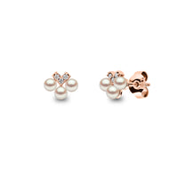 Yoko Sleek Pearl and Diamond 18ct Yellow Gold V Stud Earrings