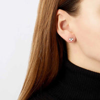 Yoko Sleek Pearl and Diamond 18ct Yellow Gold V Stud Earrings