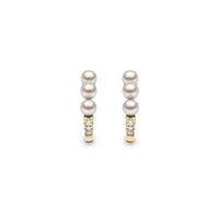 Yoko Eclipse Pearl and Diamond Moonlit 18ct Yellow Gold Hoop Earrings