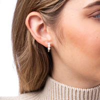 Yoko Eclipse Pearl and Diamond Moonlit 18ct Yellow Gold Hoop Earrings