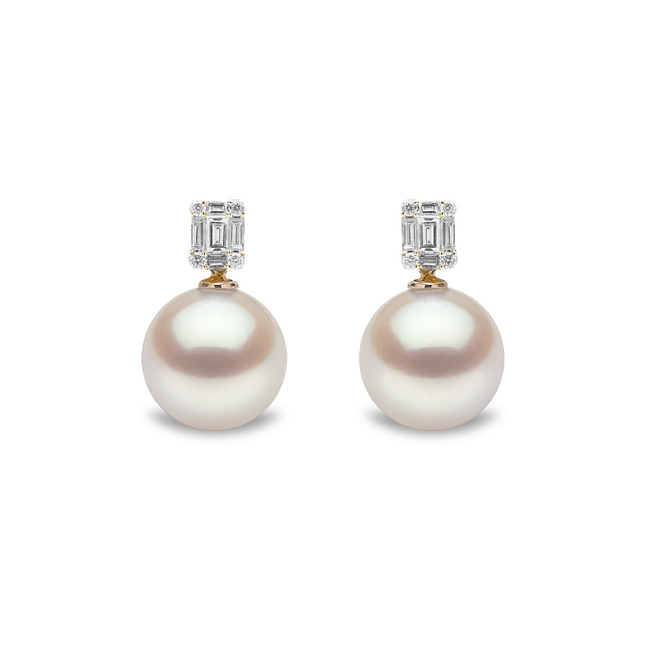 Yoko Starlight South Sea Pearl and Diamond18ct Yellow Gold Earrings