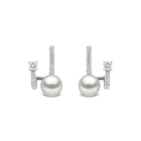 Yoko Baby Glitz Akoya Pearl and Diamond 18ct White Gold Illusion Earrings
