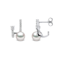 Yoko Baby Glitz Akoya Pearl and Diamond 18ct White Gold Illusion Earrings