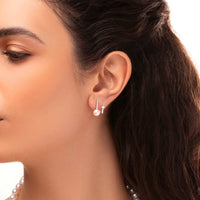 Yoko Baby Glitz Akoya Pearl and Diamond 18ct White Gold Illusion Earrings