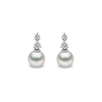 Yoko Classic Akoya Pearl and Diamond 18ct White Gold Drop Earrings