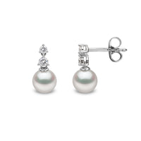 Yoko Classic Akoya Pearl and Diamond 18ct White Gold Drop Earrings