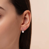 Yoko Classic Akoya Pearl and Diamond 18ct White Gold Drop Earrings