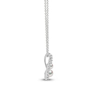 Yoko Sleek Akoya Pearl and Diamond 18ct White Gold Pendant