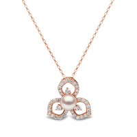 Yoko Petal Akoya Pearl and Diamond 18ct Rose Gold Necklace