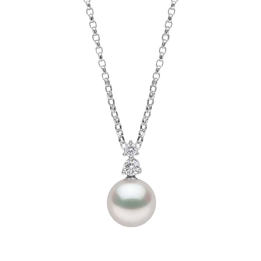 Yoko Classic Akoya Pearl & Diamond 18ct White Gold Pendant