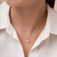 Yoko Classic Akoya Pearl & Diamond 18ct White Gold Pendant