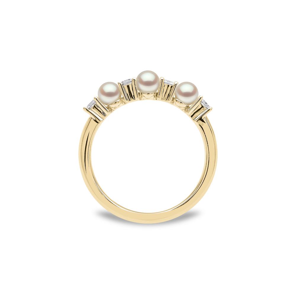 Yoko Eclipse Pearl and Diamond 18ct Yellow Gold Ring - Michael Jones Jeweller
