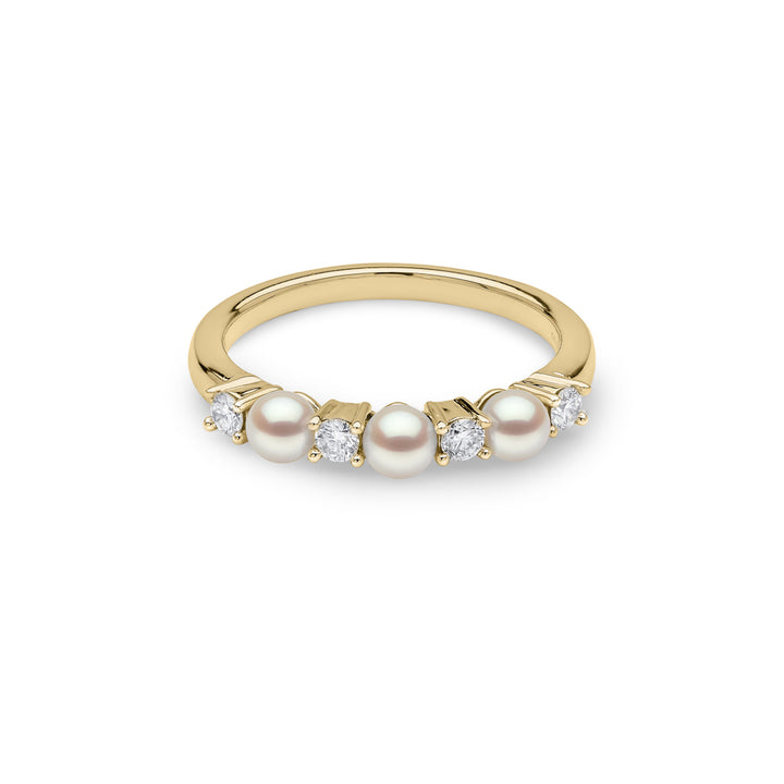 Yoko Eclipse Pearl and Diamond 18ct Yellow Gold Ring