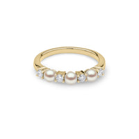 Yoko Eclipse Pearl and Diamond 18ct Yellow Gold Ring
