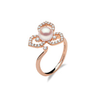 Yoko Petal Akoya Pearl and Diamond 18ct Rose Gold Ring