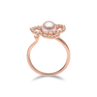 Yoko Petal Akoya Pearl and Diamond 18ct Rose Gold Ring