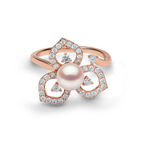 Yoko Petal Akoya Pearl and Diamond 18ct Rose Gold Ring