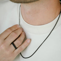 Steel and Barnett Men's Nova Watch Link Black Stainless Steel Ring Size 9