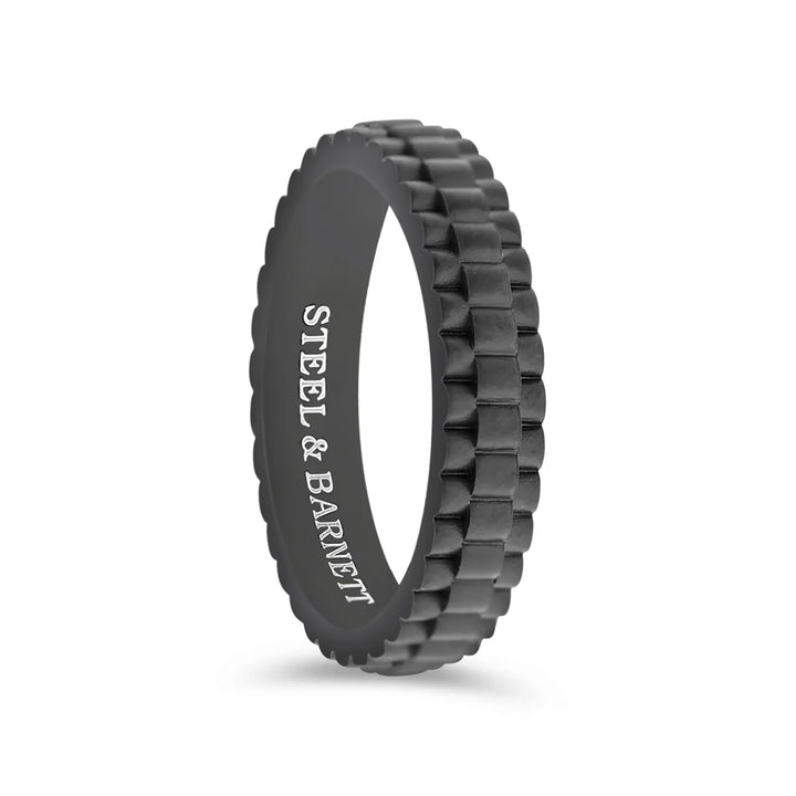 Steel and Barnett Men's Nova Watch Link Black Stainless Steel Ring Size 9