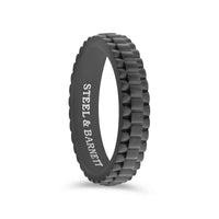 Steel and Barnett Men's Nova Watch Link Black Stainless Steel Ring Size 9