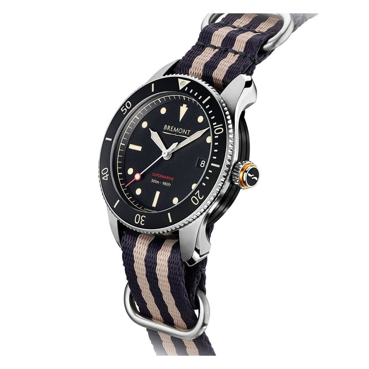 Bremont S302 Supermarine 40mm Automatic Watch S302-BK-NATO-R-S - Michael Jones Jeweller