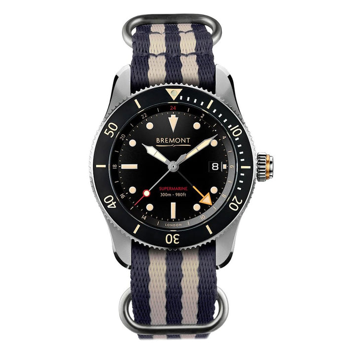 Bremont S302 Supermarine 40mm Automatic Watch S302-BK-NATO-R-S - Michael Jones Jeweller