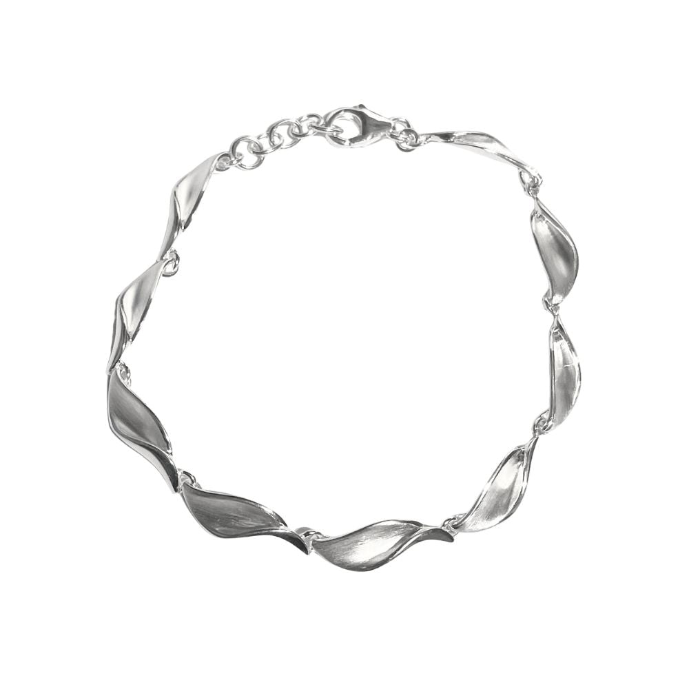 Silver Curled Leaf Bracelet - Michael Jones Jeweller