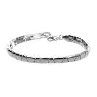 Silver Brick Link Omega Bracelet - Michael Jones Jeweller