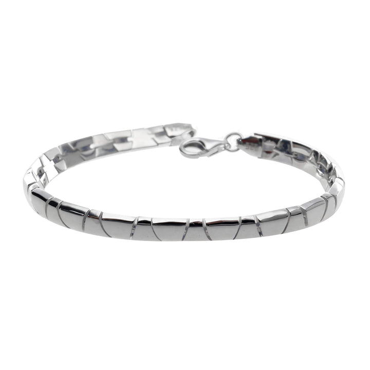 Silver Brick Link Omega Bracelet