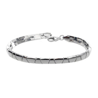 Silver Brick Link Omega Bracelet
