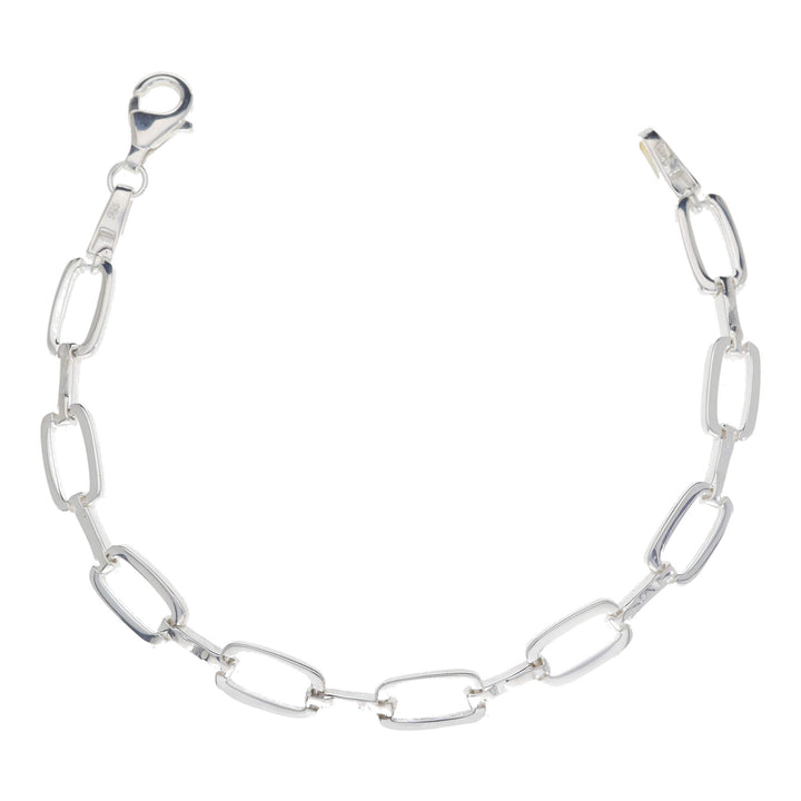Silver Rectangular Link Bracelet