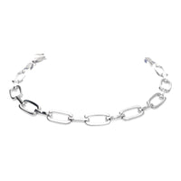Silver Rectangular Link Bracelet